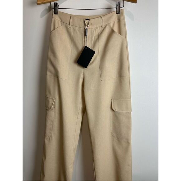 Tan Linen Cargo Pants - Picture 5 of 8